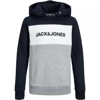 Jack and Jones & Jones Junior Logo Blocking Sweat Hoodie - Navy Blazer