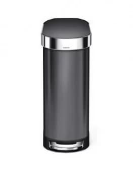 Simplehuman Slim 45-Litre Stainless Steel Pedal Bin ; Black