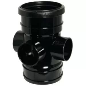 FLOPLAST R/S BOSS PIPE (DBL SOCKET)4 SOIL/110 BLK - Black