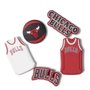 Crocs Nba Chicago Bulls Jibbitz 5Pck, Red/Black, Unisex, Nice Things, 10011280