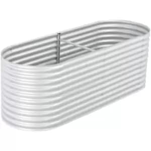 Garden Raised Bed 240x80x81cm Galvanised Steel Silver vidaXL - Silver