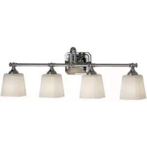 Loops - IP44 4 Bulb Wall Light Opal Etched Glass Polished Chrome LED G9 3.5W