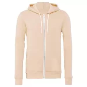 Canvas Unixex Zip-up Polycotton Fleece Hooded Sweatshirt / Hoodie (L) (Peach)