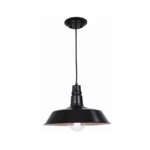 Agios Dome Ceiling Pendant 1 Light Steel Black