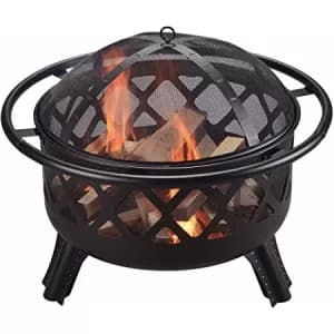 Peaktop Wood Burning Fire Pit For Logs Steel With Cover