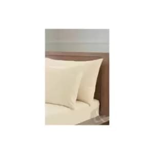 Percale 180 Thread Count Ivory Cream King Fitted Valance Bed Sheet - Cream