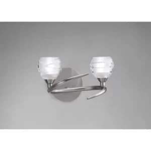 Loop wall light with switch 2 G9 ECO bulbs, satin nickel