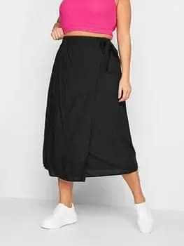 Yours Wrap Skirt Black, Size 20, Women