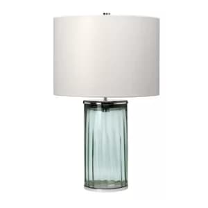 Reno Table Lamp Metalwork Polished Nickel, Green Glass