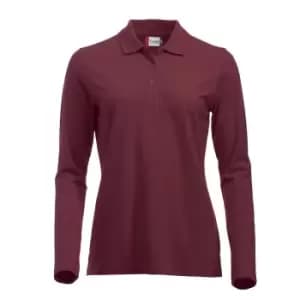 Clique Womens/Ladies Classic Marion Long-Sleeved Polo Shirt (M) (Burgundy)