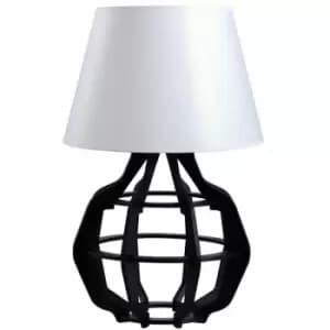 Keter Bento Table Lamp With Round Tapered Shade Black, White, 30.5cm, 1x E27