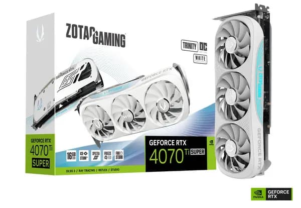 Zotac Nvidia RTX 4070 Ti SUPER Trinity OC White Edition 16GB GDDR6 Graphics Card