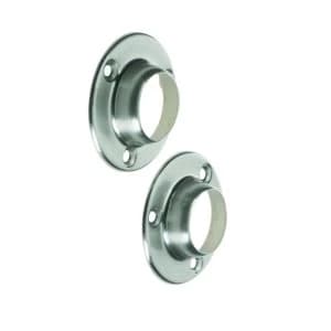 Wickes Interior Wardrobe Rail Deluxe Socket - 25mm Brushed Nickel Pack of 2