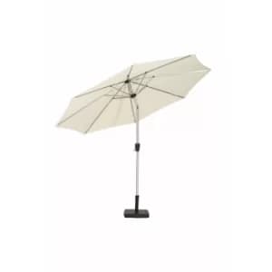 Brushed Aluminium Crank and Tilt Parasol Cream
