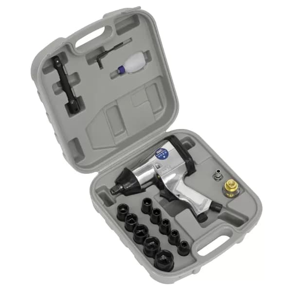 Genuine SEALEY SA2/TS Air Impact Wrench Kit with Sockets 1/2Sq Drive