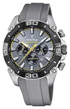 Festina Chronobike 2021 Grey Dial grey Silicone Strap Watch