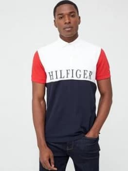Tommy Hilfiger Colourblock Regular Polo Shirt - Desert Sky/Navy