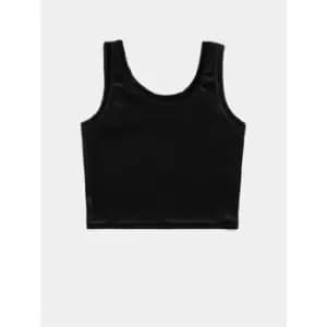 Skinny Dip Velvet Crop Vest - Black