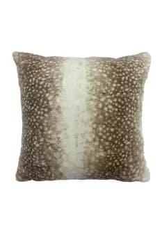 Fawn Deerskin Printed Faux Fur Cushion