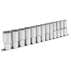 Sealey AK2675 Socket Set 13pc 1/2"Sq Drive 12pt Deep WallDrive Im...