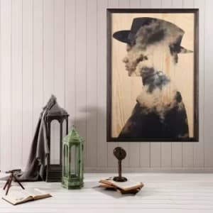 Cloud Man Multicolor Decorative Framed Wooden Painting