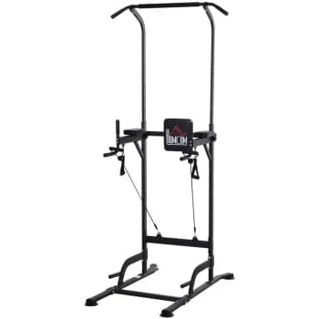 Homcom - Power Tower Multi-Function Height Adjustable Abs Dip Station Home Gym