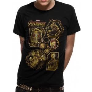Avengers Infinity War - Block Characters Mens Large T-Shirt - Black