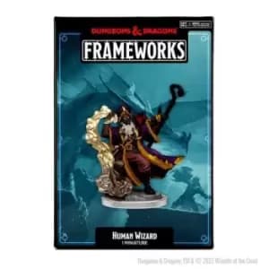 D&D Frameworks: Human Wizard Male Unpainted Miniature