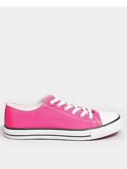 Yours Yours Wide Fit Canvas Low Trainer Bright Pink, Size 5, Women