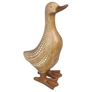 Decor Dot Duck Brown White Large Ornament