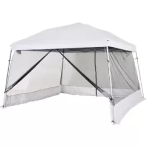 Outsunny 3.6x3.6x2.6m Folding Pop-up Garden Gazebo W/Mosquito Netting White