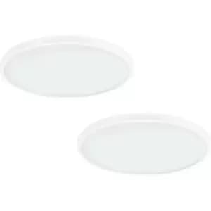 2 PACK Wall / Ceiling Light White 600mm Round Surface Mounted 27W LED 3000K