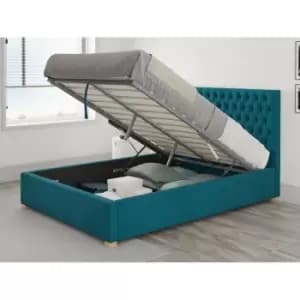 Monroe Ottoman Upholstered Bed, Plush Velvet, Teal - Ottoman Bed Size King (150x200)