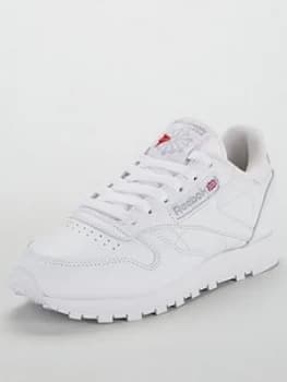 Reebok Classic Leather - White/White, Size 3, Women