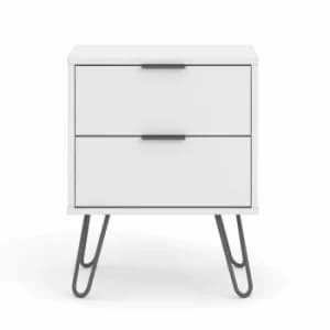 Augusta 2 Drawer Bedside Cabinet White