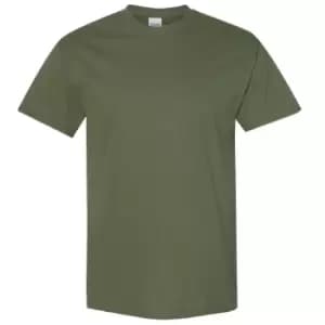 Gildan Mens Heavy Cotton Short Sleeve T-Shirt (Pack Of 5) (2XL) (Military Green)