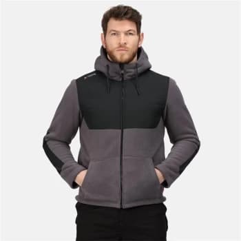 Regatta Garrison Workwear Hooded Fleece Jacket - Black
