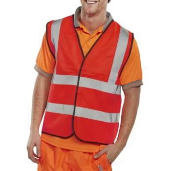 BSEEN EN ISO 20471 VEST RED 3XL - Hi Vis - Beeswift
