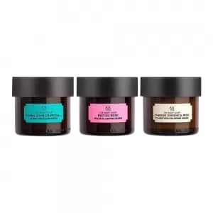 The Body Shop Himalayan Charcoal, Chinese Ginseng & Rice And British Rose Face Mask Kit
