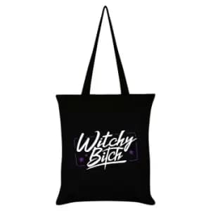 Grindstore Witchy Bitch Tote Bag (One Size) (Black/White)