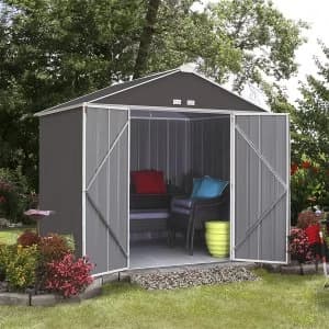 Rowlinson 10 x 8 Metal Ezee Shed - Grey