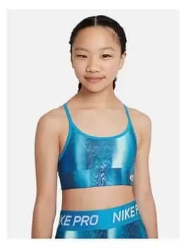 Nike Older Girls Sport Essentials Sports Bra - Blue Size Xs=7-8 Years, Women