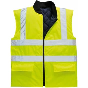 S469 Yellow Sz 4XL Hi-Vis Reversible Body warmer Hi-Viz Visibility - Portwest