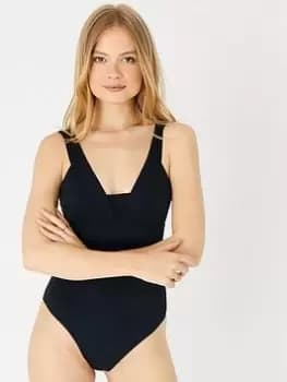 Accessorize Lexi Mesh Shaping Swimsuit - Black, Size 12, Women