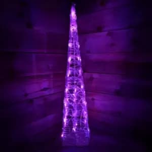 Samuel Alexander - 90cm LED Colour Changing Indoor Outdoor Acrylic Pyramid Christmas Decoration