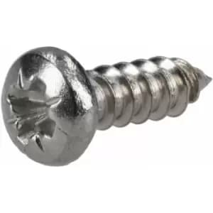 R-TECH 337123 Pozi Pan Head Self-Tapping A2 S/St Screws No. 4 9.5mm - Pk 100
