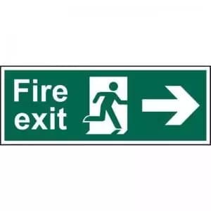 Fire Exit Man Arrow Right’ Sign; Self-Adhesive Vinyl 300mm x