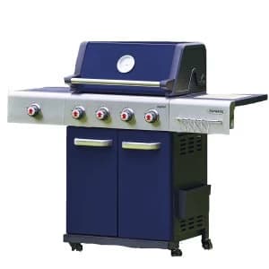 Outback Jupiter 4-Burner Hybrid Gas & Charcoal BBQ - Blue