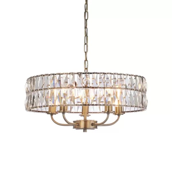 Clifton 5 Light Multi Arm Lamp Ceiling Pendant Antique Brass
