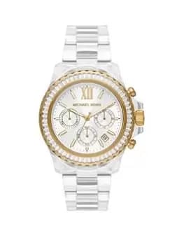 Michael Kors Everest Clear Castor Oil Ladies Watch, White, Women